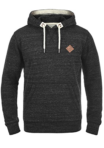 !Solid SDKevin Herren Kapuzenpullover Hoodie Pullover mit Kapuze Kordelzug Rippbündchen Kängurutasche Baumwollmischung Regular fit, Größe:L, Farbe:Black (9000) von !Solid