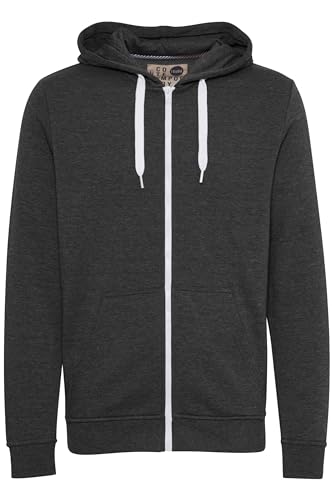 Solid Olli Ziphood Herren Sweatjacke Kapuzenjacke Hoodie Mit Kapuze Reißverschluss Und Fleece-Innenseite, Größe:L, Farbe:Dark Grey Melange (8288) von Solid