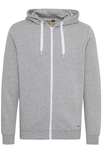 Solid Olli Ziphood Herren Sweatjacke Kapuzenjacke Hoodie Mit Kapuze Reißverschluss Und Fleece-Innenseite, Größe:L, Farbe:Light Grey Melange (8242) von Solid