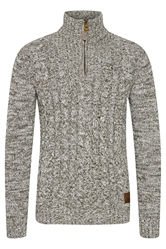 SOLID SDPankraz Herren Strickpullover Troyer Grobstrick Pullover mit Zopfstrickmuster Reißverschluss 100% Baumwolle Regular fit, Größe:XL, Farbe:IVY GREEN (793797) von !Solid