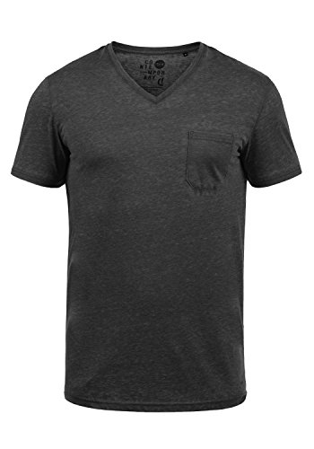 Solid Theon Herren T-Shirt Kurzarm Shirt Mit V-Ausschnitt, Größe:L, Farbe:Black (9000) von Solid