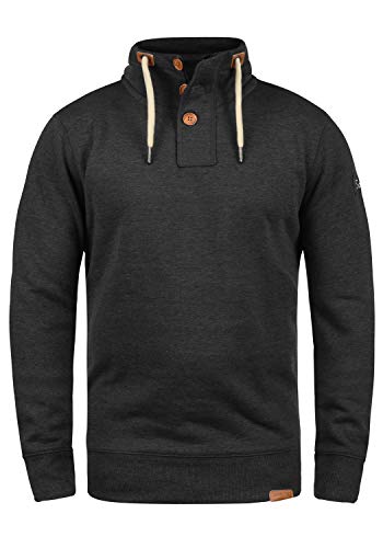 Solid TripTroyer Herren Sweatshirt Pullover Troyer Pulli Mit Stehkragen Und Knopfverschluss, Größe:S, Farbe:Dark Grey Melange (8288) von Solid