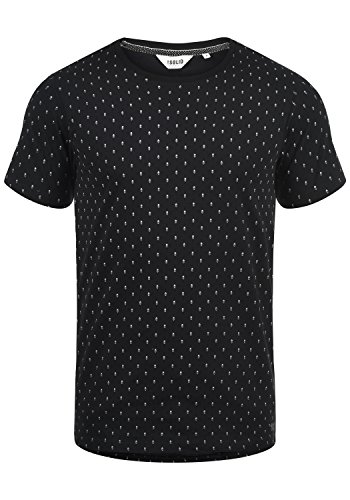 Solid Aaron Herren T-Shirt Kurzarm Shirt Mit Rundhals-Ausschnitt Und All-Over-Print, Größe:L, Farbe:Black (9000) von Solid