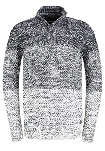 !Solid Afton Herren Strickpullover Troyer Grobstrick Pullover mit hohem Kragen, Größe:L, Farbe:Insignia Blue Melange (1940101) von !Solid