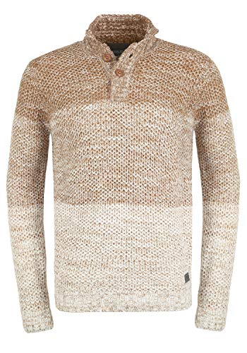 !Solid Afton Herren Strickpullover Troyer Grobstrick Pullover mit hohem Kragen, Größe:L, Farbe:Tiger's Eye Melange (1710381) von !Solid