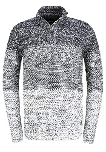 !Solid Afton Herren Strickpullover Troyer Grobstrick Pullover mit hohem Kragen, Größe:S, Farbe:Insignia Blue Melange (1940101) von !Solid