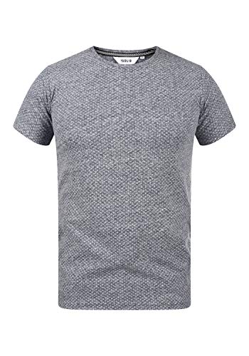 Solid Alarico Herren T-Shirt Kurzarm Shirt mit Print und Rundhalsausschnitt, Größe:L, Farbe:Insignia Blue Melange (8991) von Solid