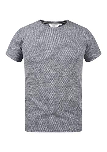 Solid Alarico Herren T-Shirt Kurzarm Shirt mit Print und Rundhalsausschnitt, Größe:S, Farbe:Insignia Blue Melange (8991) von Solid