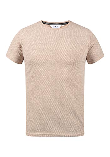 Solid Alarico Herren T-Shirt Kurzarm Shirt mit Print und Rundhalsausschnitt, Größe:XL, Farbe:Curds & Whey Melange (7901661) von Solid