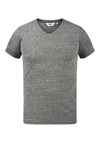 Solid Alarus Herren T-Shirt Kurzarm Shirt mit V-Ausschnitt, Größe:L, Farbe:Dark Grey Melange (8288) von Solid