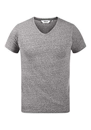 Solid Alarus Herren T-Shirt Kurzarm Shirt mit V-Ausschnitt, Größe:XL, Farbe:Grey Melange (8236) von Solid