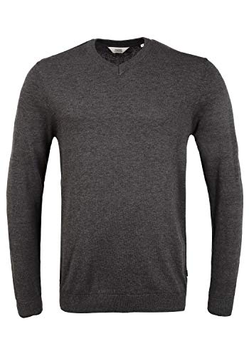 Solid Alegre Herren Strickpullover Feinstrick Pullover mit V-Ausschnitt, Größe:3XL, Farbe:Dark Grey Melange (1940071) von Solid