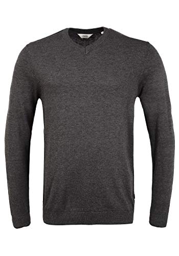 !Solid Alegre Herren Strickpullover Feinstrick Pullover mit V-Ausschnitt, Größe:L, Farbe:Dark Grey Melange (1940071) von !Solid