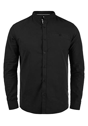 Solid Allion Herren Hemd Langarmhemd Freizeithemd mit Stehkragen Slim Fit, Größe:M, Farbe:Black (9000) von Solid