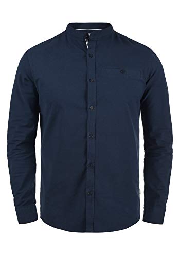 Solid Allion Herren Hemd Langarmhemd Freizeithemd mit Stehkragen Slim Fit, Größe:XXL, Farbe:Insignia Blue (1991) von Solid