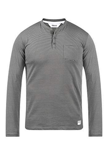 Solid Alphios Herren Longsleeve Langarmshirt Shirt Mit Muster mit Stehkragen und Brusttasche, Größe:M, Farbe:Dark Grey Melange (8288) von Solid