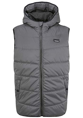 !Solid Atsu Herren Weste Steppweste Outdoor Weste mit Kapuze, Größe:M, Farbe:Iron Gate (193910) von !Solid