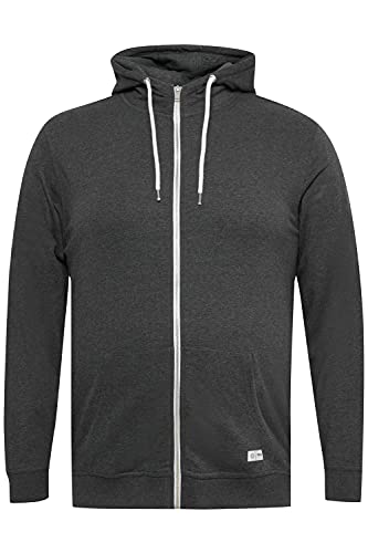 Solid BT Tambo Sweatjacke Herren Big & Tall Kapuzenjacke Hoodie mit Kapuze Große Größen bis 6XL aus 100% Baumwolle, Größe:5XL, Farbe:Dark Grey Melange (1940071) von Solid