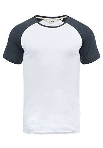 Solid Bastian Herren T-Shirt Kurzarm Shirt Mit Rundhalsausschnitt, Größe:3XL, Farbe:White Blue Melange (B0001) von Solid