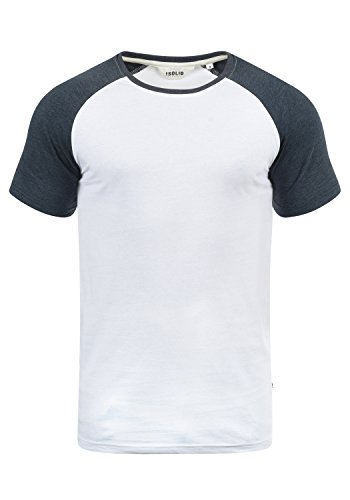 Solid Bastian Herren T-Shirt Kurzarm Shirt Mit Rundhalsausschnitt, Größe:XXL, Farbe:White Blue Melange (B0001) von Solid