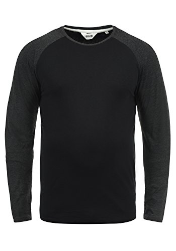 Solid Bastien Herren Longsleeve Langarmshirt Shirt Mit Rundhalskragen, Größe:3XL, Farbe:Black (9000) von Solid