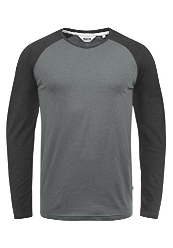 Solid Bastien Herren Longsleeve Langarmshirt Shirt Mit Rundhalskragen, Größe:3XL, Farbe:Grey Melange (8236) von Solid