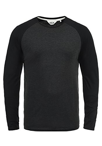 Solid Bastien Herren Longsleeve Langarmshirt Shirt Mit Rundhalskragen, Größe:S, Farbe:Dark Grey Melange (8288) von Solid