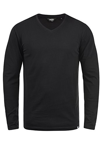 Solid Beda Herren Longsleeve Langarmshirt Shirt Mit V-Ausschnitt, Größe:3XL, Farbe:Black (9000) von Solid