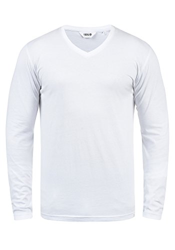 Solid Beda Herren Longsleeve Langarmshirt Shirt Mit V-Ausschnitt, Größe:L, Farbe:White (0001) von Solid