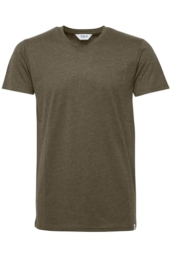 Solid Bedo Herren T-Shirt Kurzarm Shirt Mit V-Ausschnitt Aus 100% Baumwolle, Größe:L, Farbe:Ivy Green Melange (8797) von Solid