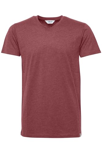 Solid Bedo Herren T-Shirt Kurzarm Shirt Mit V-Ausschnitt Aus 100% Baumwolle, Größe:L, Farbe:Wine Red Melange (8985) von Solid