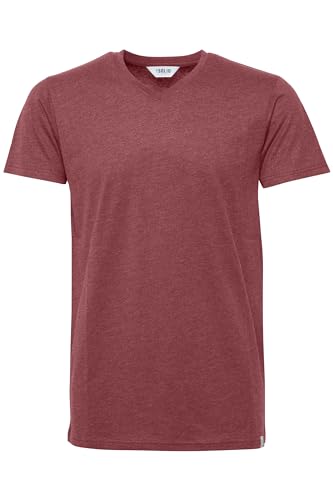 Solid Bedo Herren T-Shirt Kurzarm Shirt Mit V-Ausschnitt Aus 100% Baumwolle, Größe:XXL, Farbe:Wine Red Melange (8985) von Solid