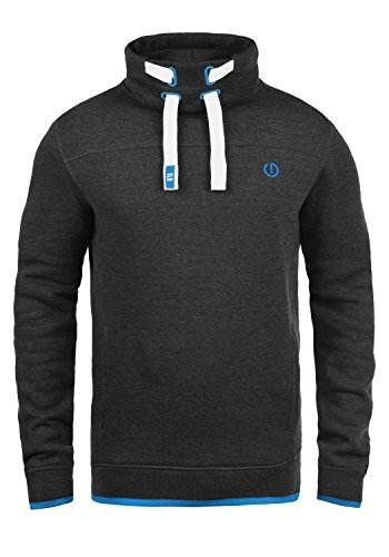 Solid Benjamin Herren Sweatshirt Pullover Pulli Mit Stehkragen Und Fleece-Innenseite, Größe:M, Farbe:Dark Grey Melange (8999) von Solid