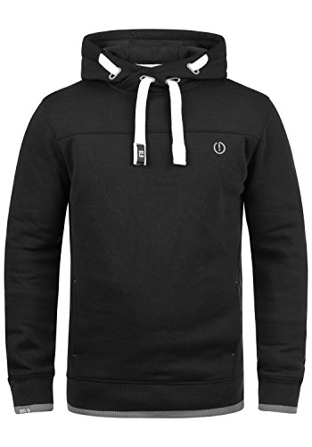 !Solid SDBenjamin Hood Herren Kapuzenpullover Hoodie Pullover mit Kapuze Eingrifftaschen Rippbündchen Baumwollmischung Regular fit, Größe:L, Farbe:Black (9000) von !Solid