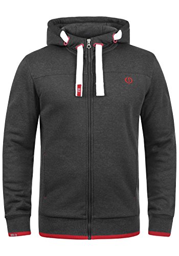 !Solid SDBenjaminZip Herren Sweatjacke Kapuzenjacke Hoodie mit Kapuze Reißverschluss Kordelzug Baumwollmischung Regular fit, Größe:S, Farbe:Med Grey (8254) von !Solid