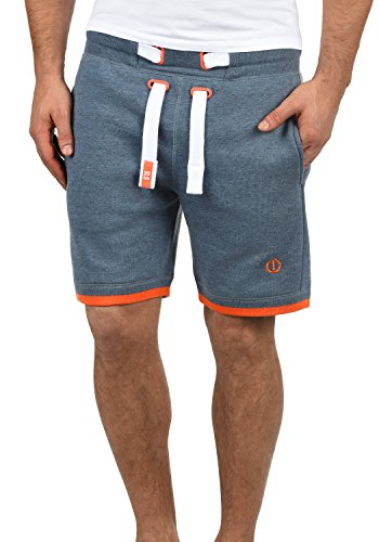 Solid BenjaminShorts Herren Sweatshorts Kurze Hose Jogginghose Mit Fleece-Innenseite Und Kordel Regular Fit, Größe:L, Farbe:Grey Blue Melange (1946M) von Solid