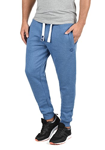 Solid SDBenn Herren Sweatpants Jogginghose Sporthose mit Fleece-Innenseite Kordelzug Label-Details Baumwollmischung Regular fit, Größe:L, Farbe:Faded Blue Melange (1542M) von !Solid