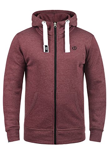 Solid Benn High-Neck Herren Sweatjacke Kapuzenjacke Hoodie Mit Kapuze Reißverschluss Und Fleece-Innenseite, Größe:L, Farbe:Wine Red Melange (8985) von Solid