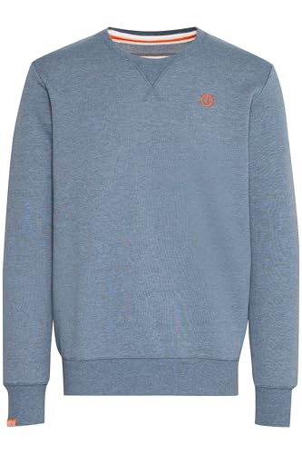 !Solid SDBenn Herren Sweatshirt Pullover Sweater mit Rundhals-Ausschnitt Rippbündchen Label-Details Baumwollmischung Regular fit, Größe:S, Farbe:Grey Blue Melange (1946M) von !Solid