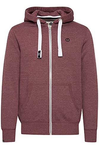 Solid BennZip Herren Sweatjacke Kapuzenjacke Hoodie mit Kapuze und Reißverschluss, Größe:L, Farbe:Wine Red Melange (8985) von Solid