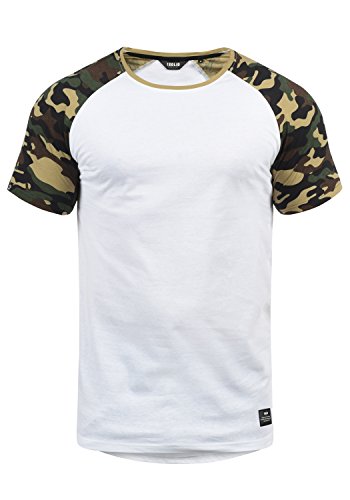 Solid Cahil Herren T-Shirt Kurzarm Shirt mit Rundhalsausschnitt und Camouflage-Muster, Größe:M, Farbe:White Dusty (D0001) von Solid