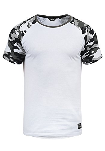 Solid Cahil Herren T-Shirt Kurzarm Shirt mit Rundhalsausschnitt und Camouflage-Muster, Größe:M, Farbe:White Grey (G0001) von Solid