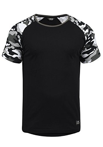 Solid Cahil Herren T-Shirt Kurzarm Shirt mit Rundhalsausschnitt und Camouflage-Muster, Größe:XXL, Farbe:Black Grey (G9000) von Solid