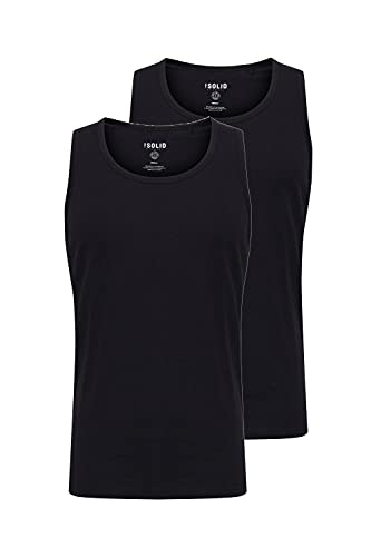 Solid Casal Herren Tank Top mit Rundhalsausschnitt im 2er oder 3er Pack, Größe:L, Farbe:Black (9000) von Solid