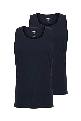 Solid Casal Herren Tank Top mit Rundhalsausschnitt im 2er oder 3er Pack, Größe:L, Farbe:Insignia Blue (194010) von Solid