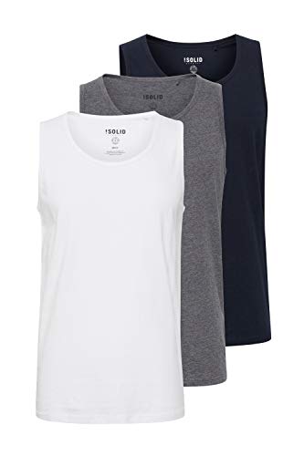 Solid Casal Herren Tank Top mit Rundhalsausschnitt im 2er oder 3er Pack, Größe:M, Farbe:3er-Box-3 (700038) von Solid