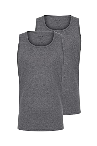 Solid Casal Herren Tank Top mit Rundhalsausschnitt im 2er oder 3er Pack, Größe:S, Farbe:Grey Melange (8236) von Solid