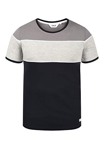 Solid Cody Herren T-Shirt Kurzarm Shirt mit Streifen und Rundhalsausschnitt aus 100% Baumwolle, Größe:L, Farbe:Black (9000) von Solid