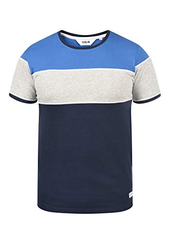 Solid Cody Herren T-Shirt Kurzarm Shirt mit Streifen und Rundhalsausschnitt aus 100% Baumwolle, Größe:L, Farbe:Insignia Blue (1991) von Solid