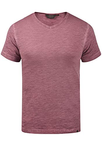 Solid Conley Herren T-Shirt Kurzarm Shirt Mit V-Ausschnitt Aus 100% Baumwolle, Größe:L, Farbe:Wine Red (0985) von Solid